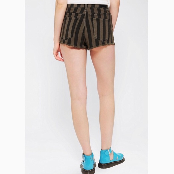 BDG Striped High Rise Dree Cheeky Jean Shorts - Picture 4 of 7